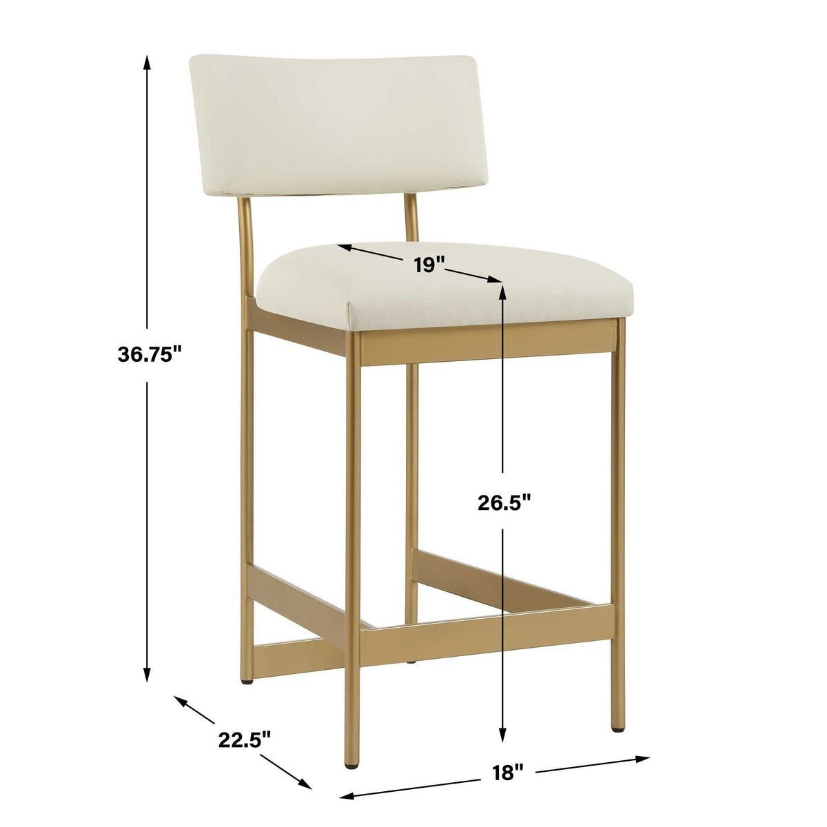 Apsley Gold Counter Stool - Ornate Home