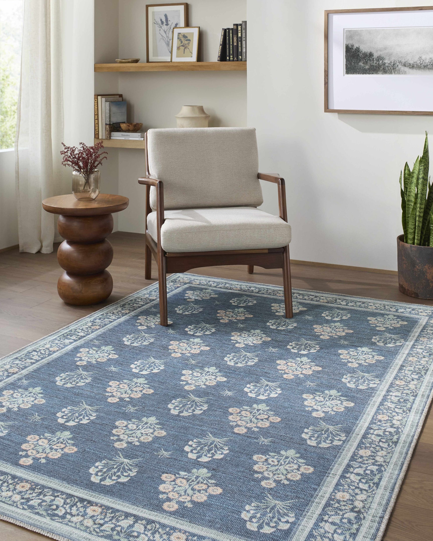 Aquene Denim Washable Area Rug - Ornate Home