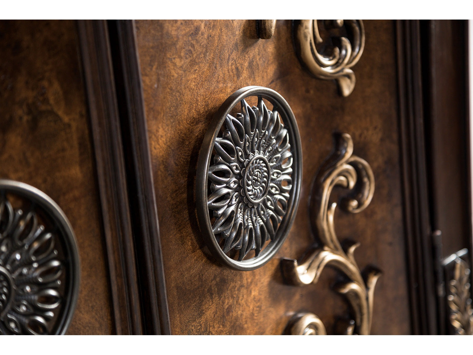 Aquilina Cherry/Oak Chest - Ornate Home