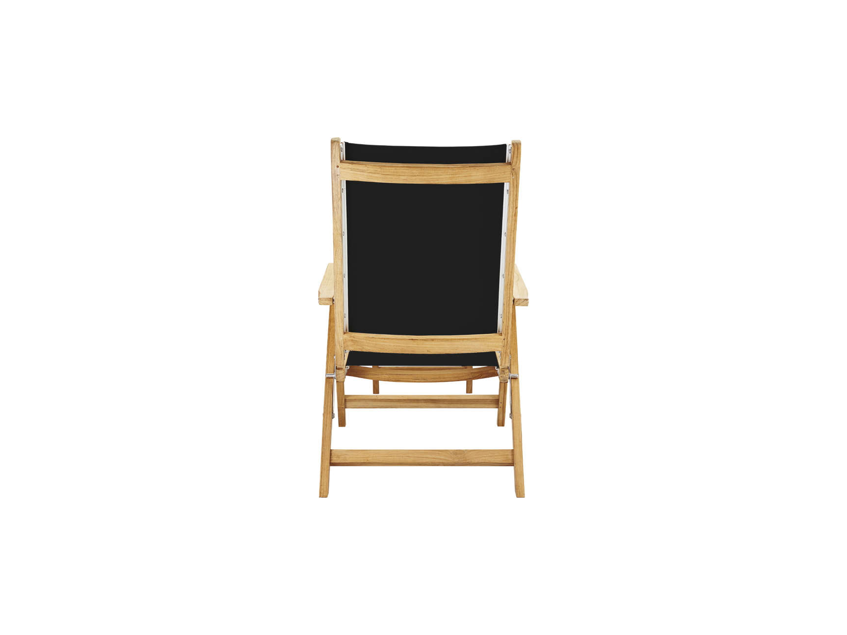 Aquitania Teak Black Outdoor Folding Lounge Deck Chair - Ornate Home