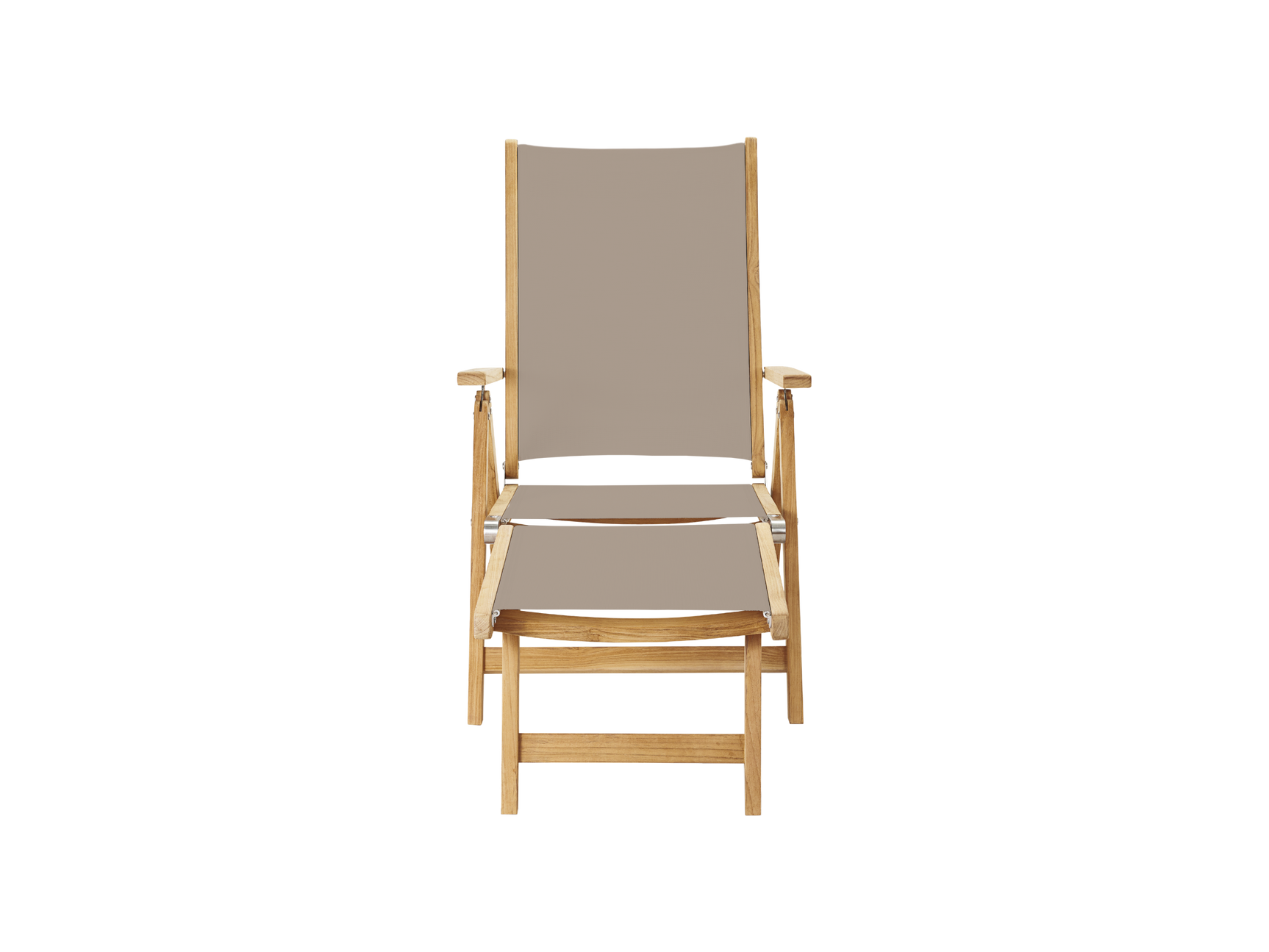 Aquitania Teak Taupe Outdoor Folding Lounge Deck Chair - Ornate Home
