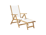 Aquitania Teak White Outdoor Folding Lounge Deck Chair - Ornate Home