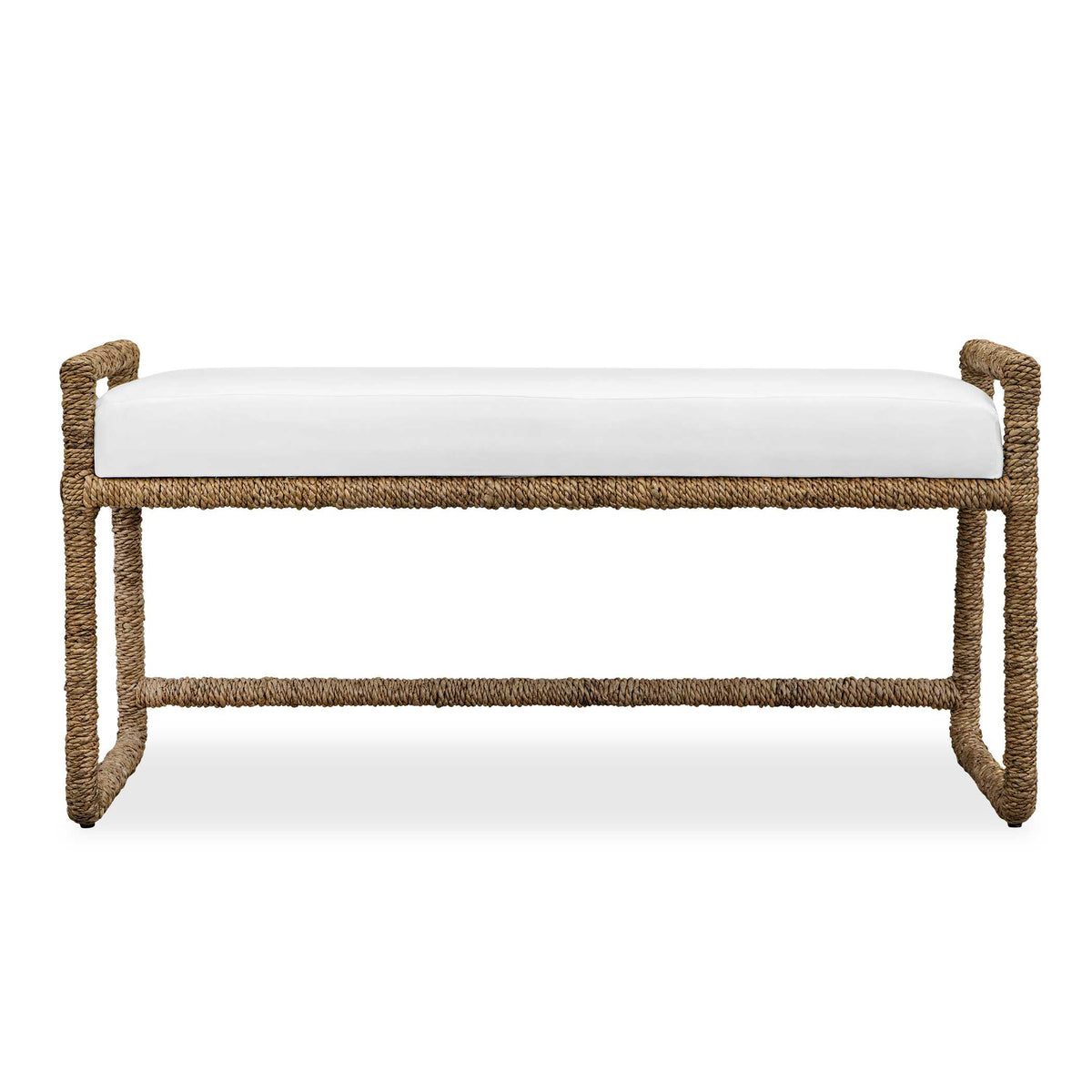 Araiza White Fabric Bench - Ornate Home