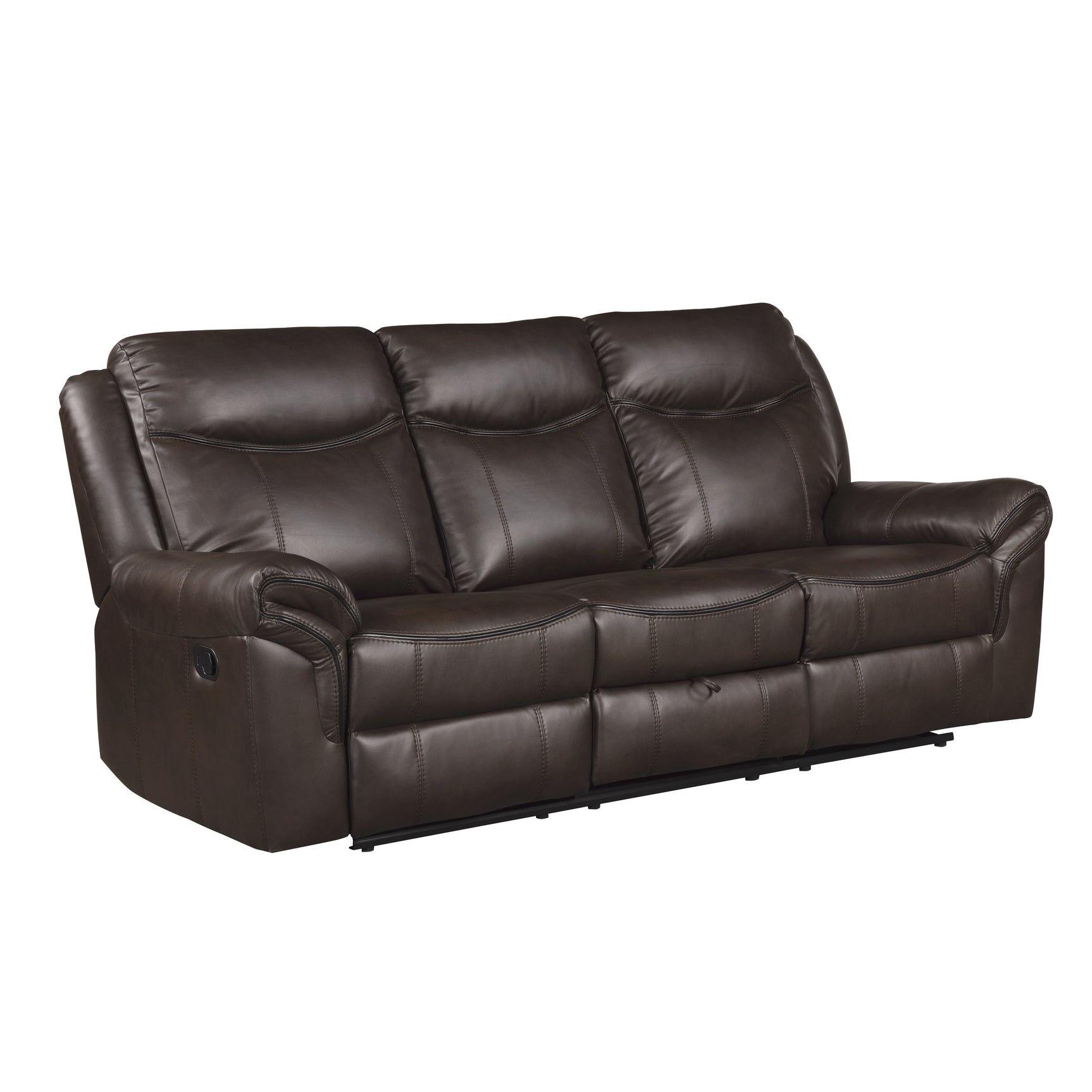 Aram Dark Brown Double Reclining Sofa - Ornate Home