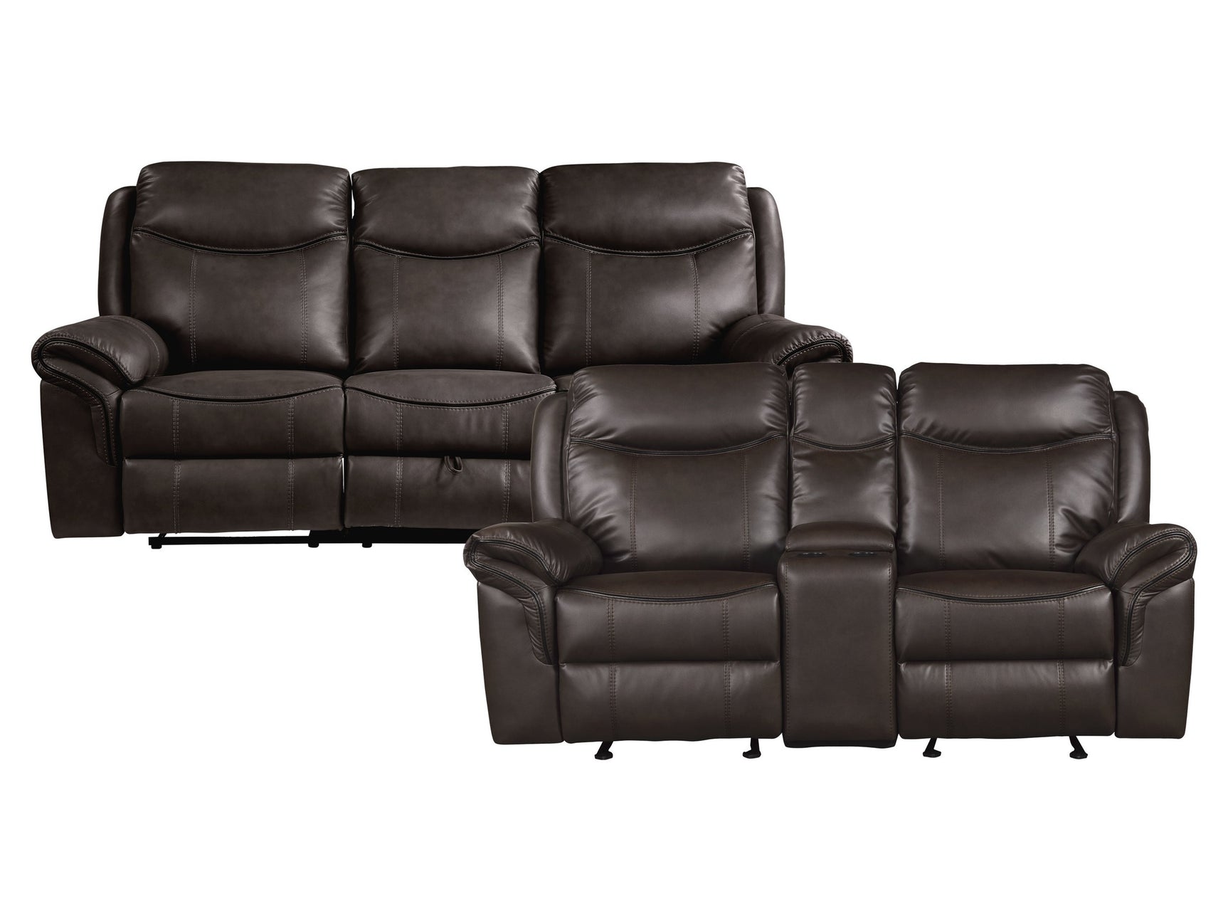 Aram Dark Brown Sofa & Loveseat - Ornate Home