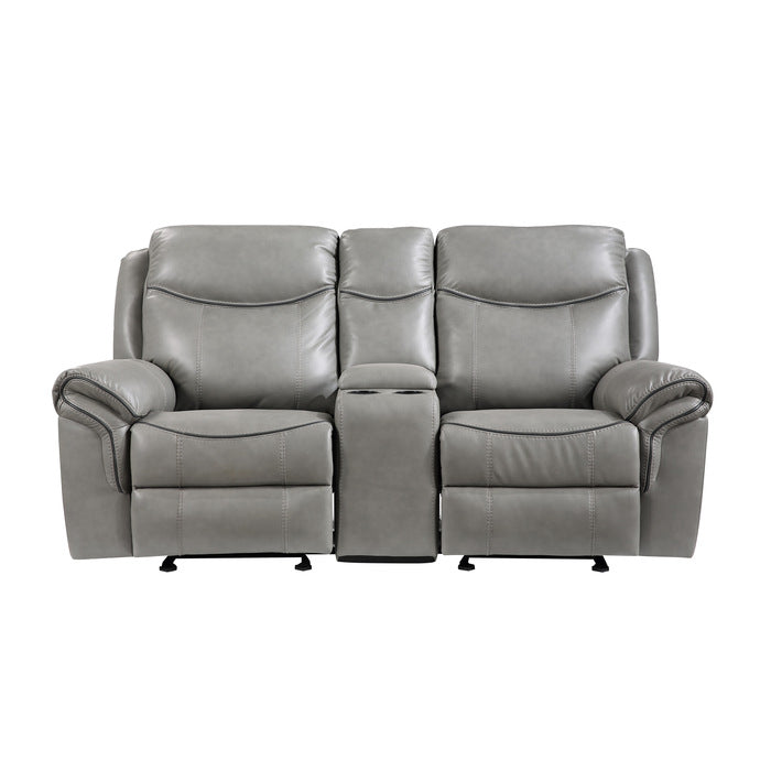 Aram Gray Double Glider Reclining Loveseat - Ornate Home