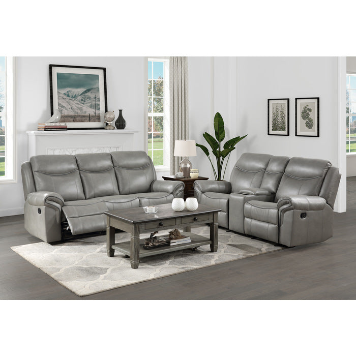 Aram Gray Double Glider Reclining Loveseat - Ornate Home