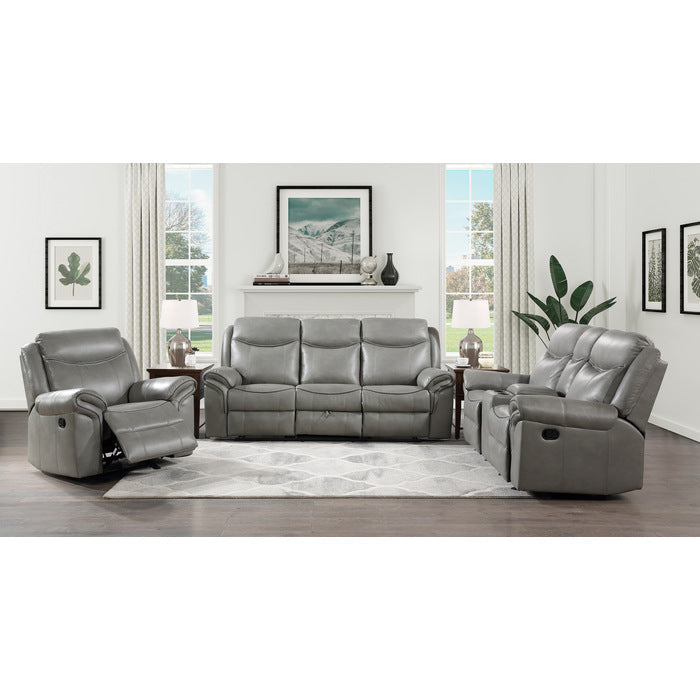Aram Gray Double Glider Reclining Loveseat - Ornate Home