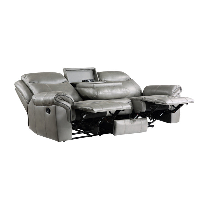 Aram Gray Double Reclining Sofa - Ornate Home