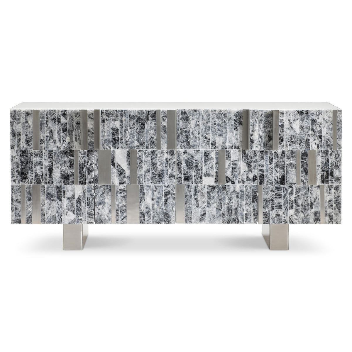 Araya Entertainment Gray/Silver Credenza - Ornate Home