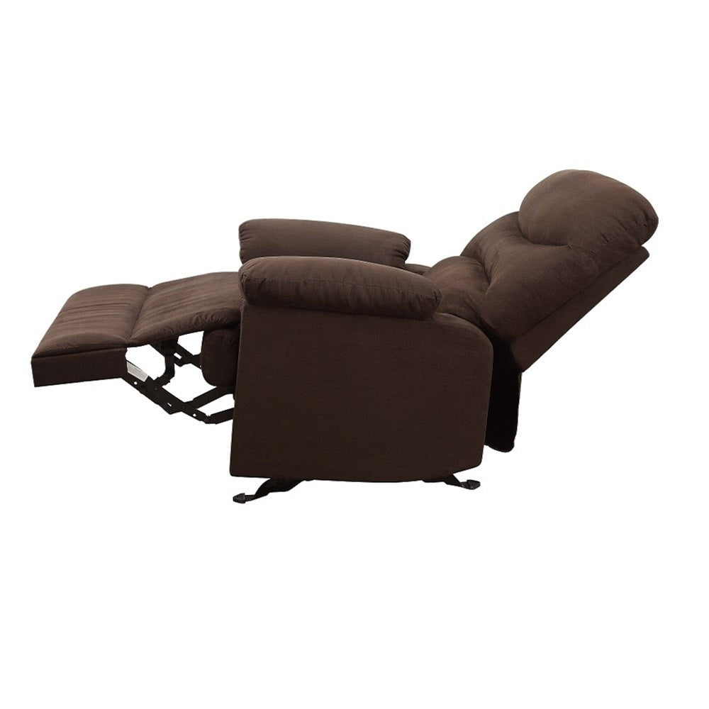 Arcadia Chocolate Microfiber Motion Recliner - Ornate Home