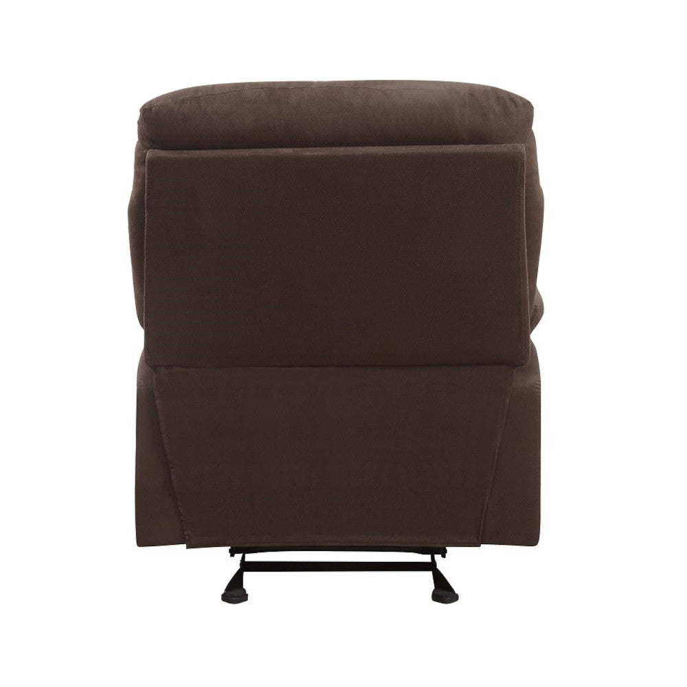 Arcadia Chocolate Microfiber Motion Recliner - Ornate Home