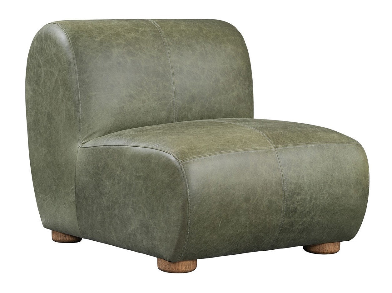Arcadia Green Leather Accent Chair - Ornate Home
