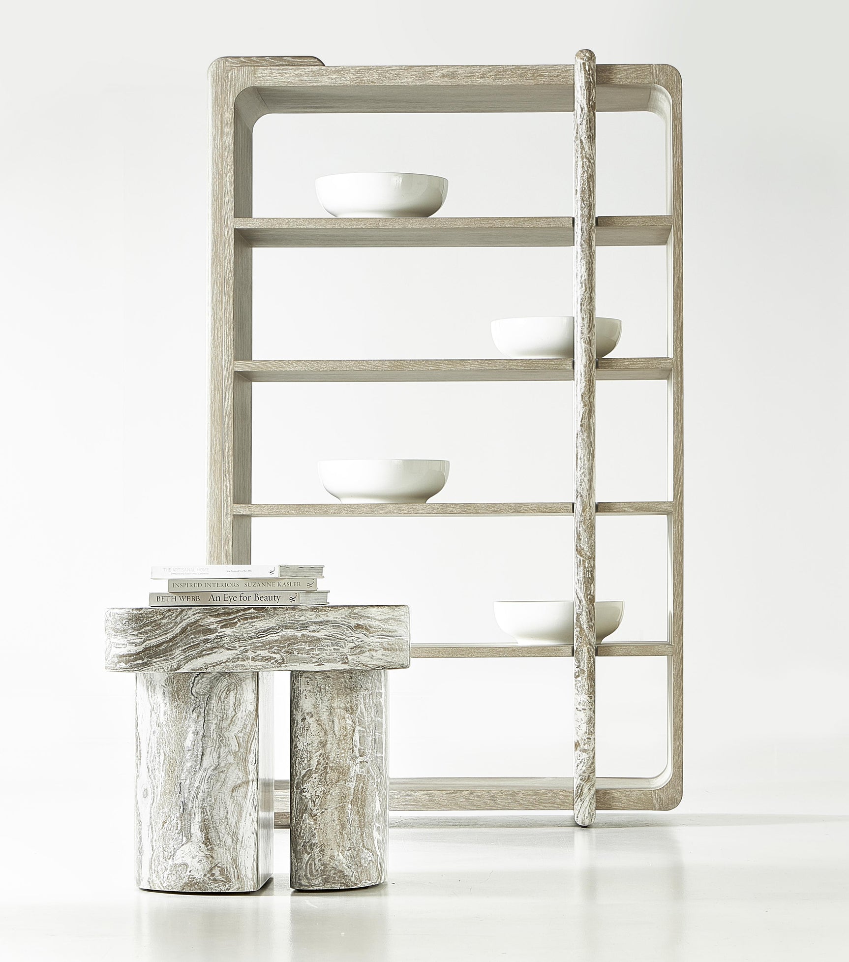 Arcadia Kalta Faux Stone/Clay Etagere - Ornate Home