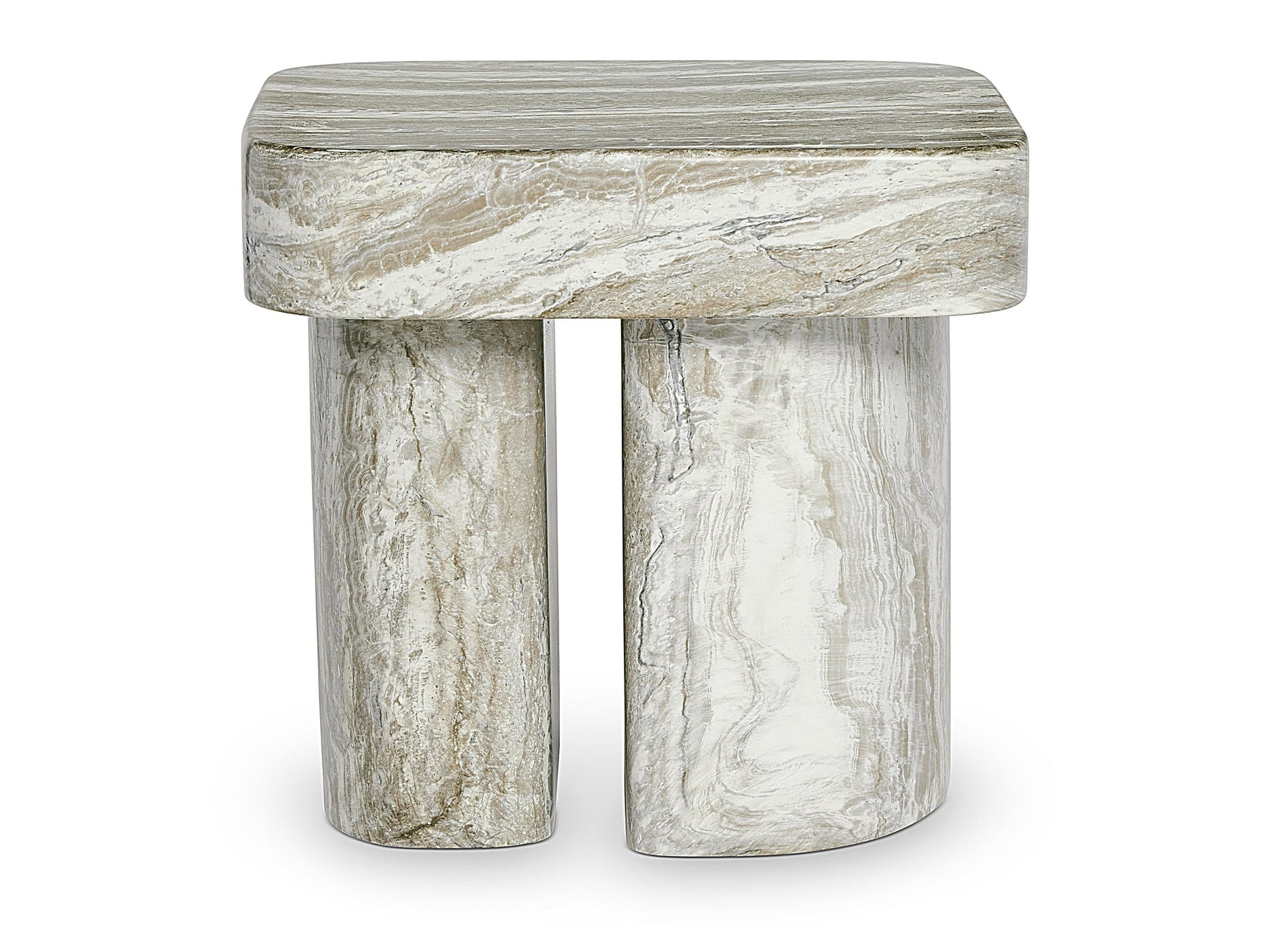 Arcadia Kalta Faux Stone Side Table - Ornate Home