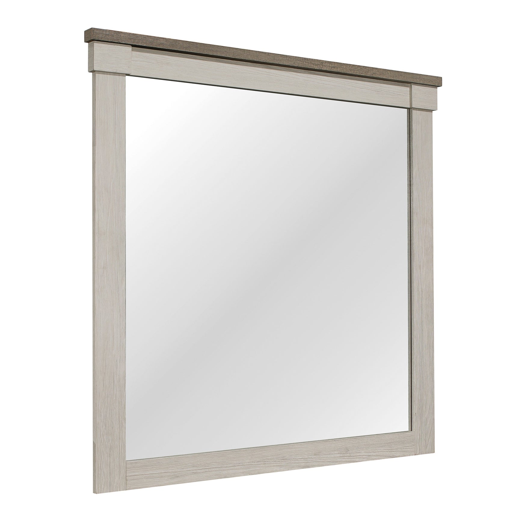 Arcadia White/Weathered Gray Mirror - Ornate Home