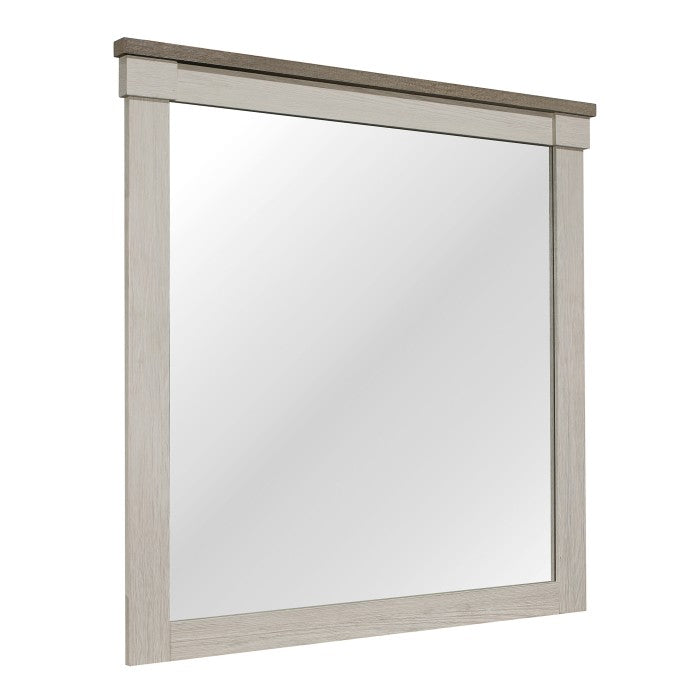 Arcadia White/Weathered Gray Mirror - Ornate Home