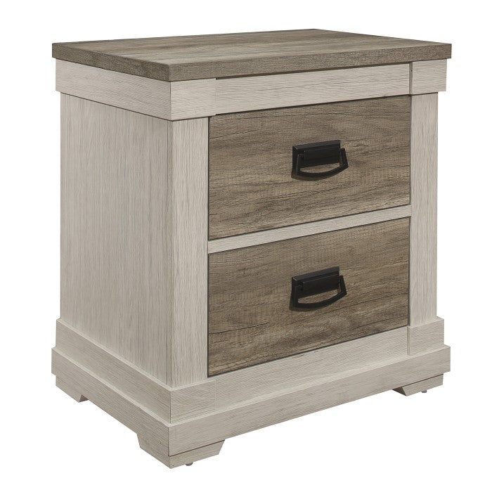 Arcadia White/Weathered Gray Nightstand - Ornate Home