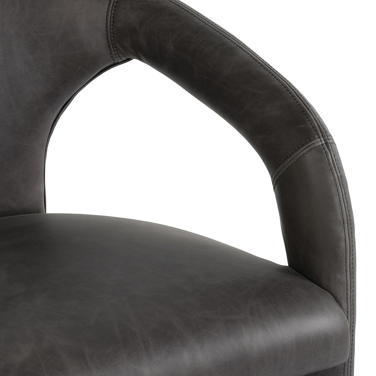 Archie Charcoal Leather Counter Stool - Ornate Home