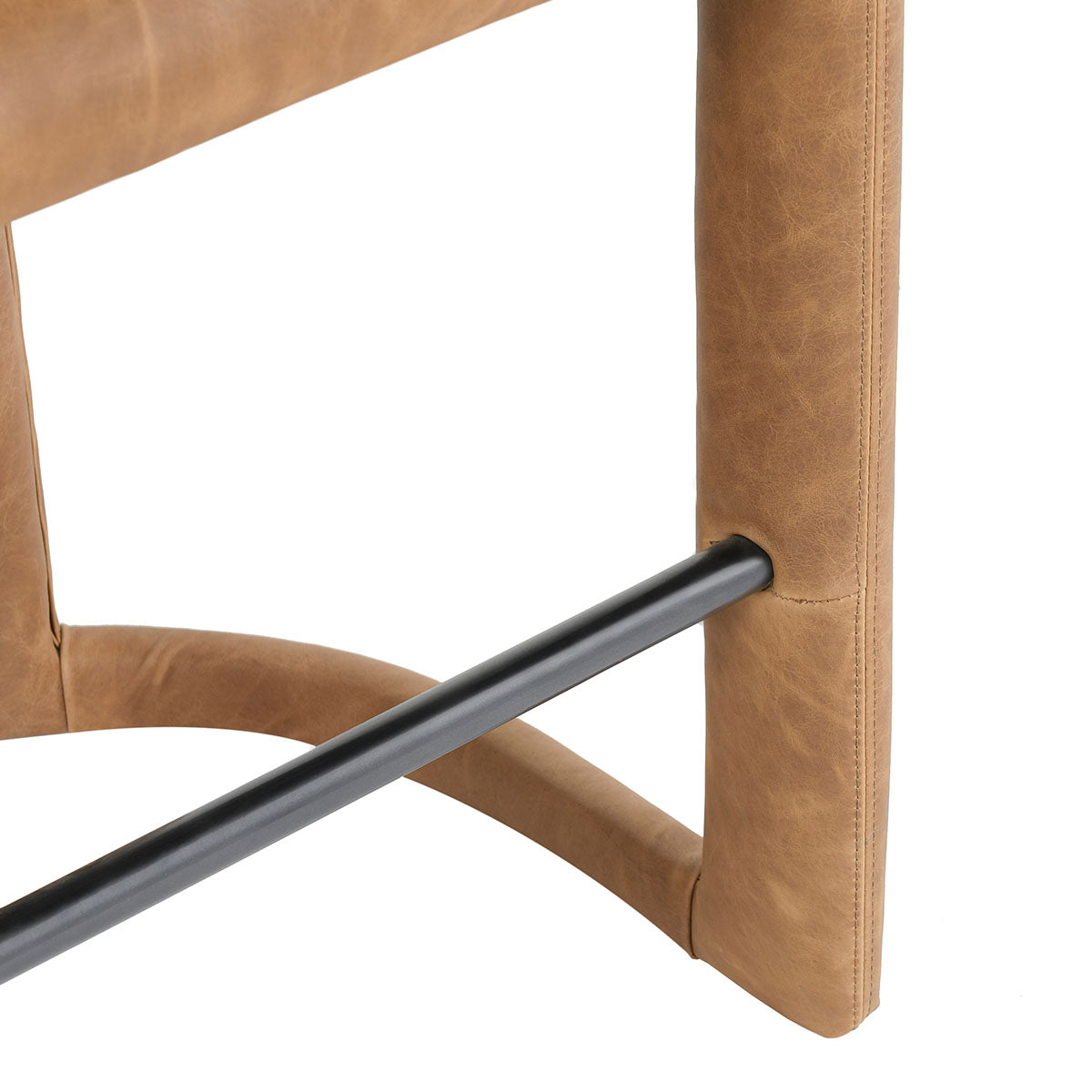 Archie Maple Brown Leather 26" Counter Stool - Ornate Home