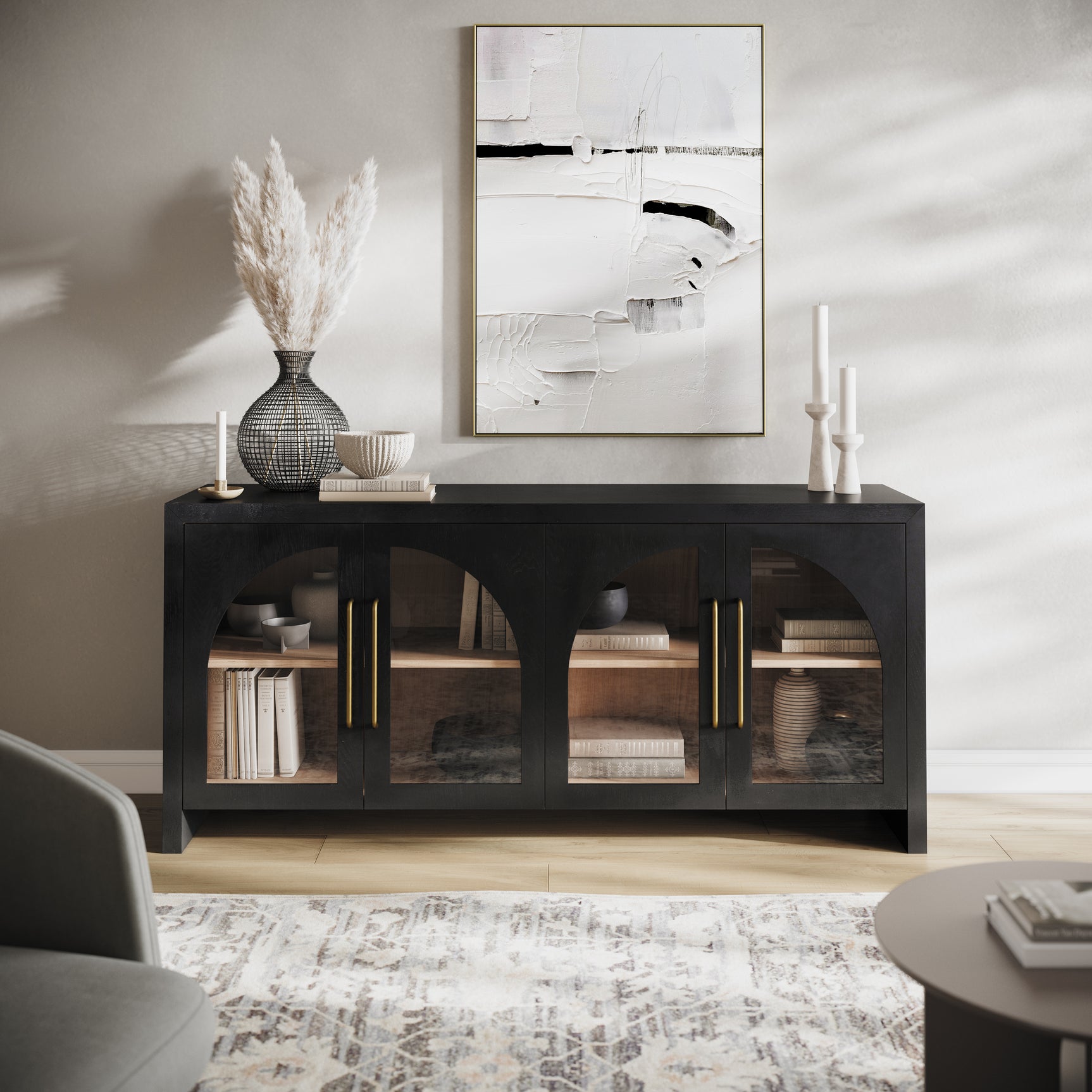 Archimedes Ebony Oak 70 Console - Ornate Home