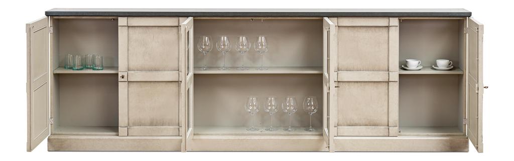 Architectural Storage Grey Six Door Console - Ornate Home