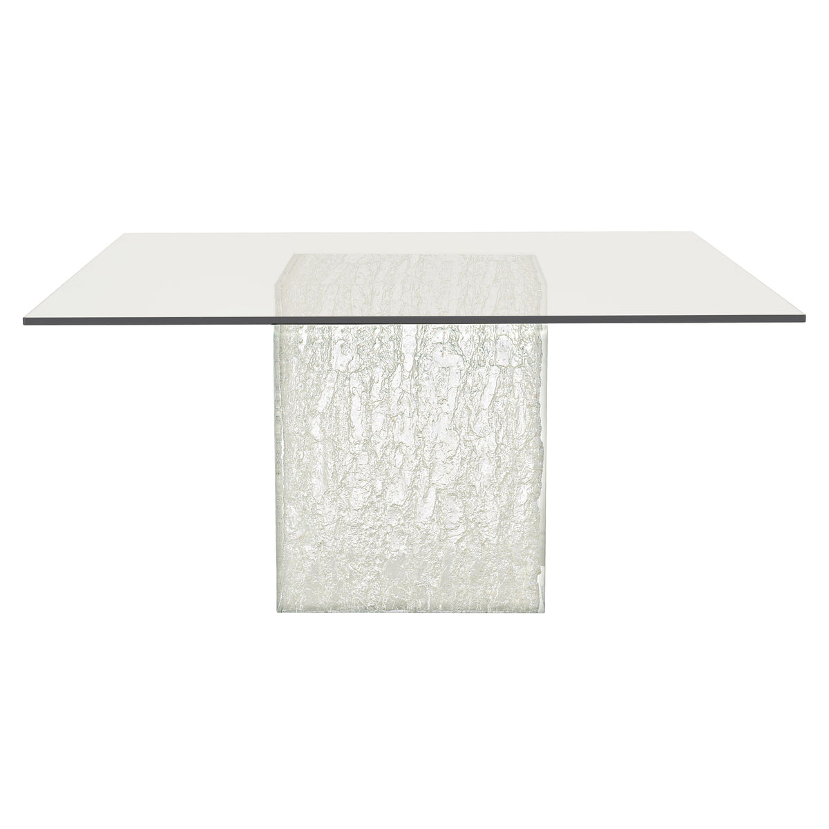 Arctic Ivory/Clear Dining Table - Ornate Home