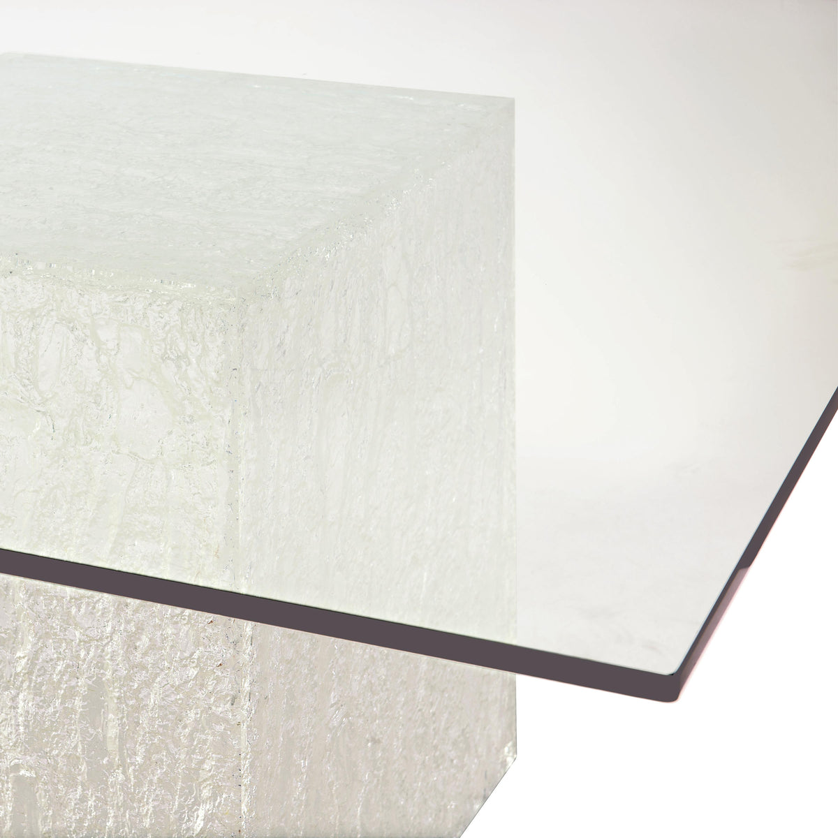 Arctic Ivory/Clear Dining Table - Ornate Home