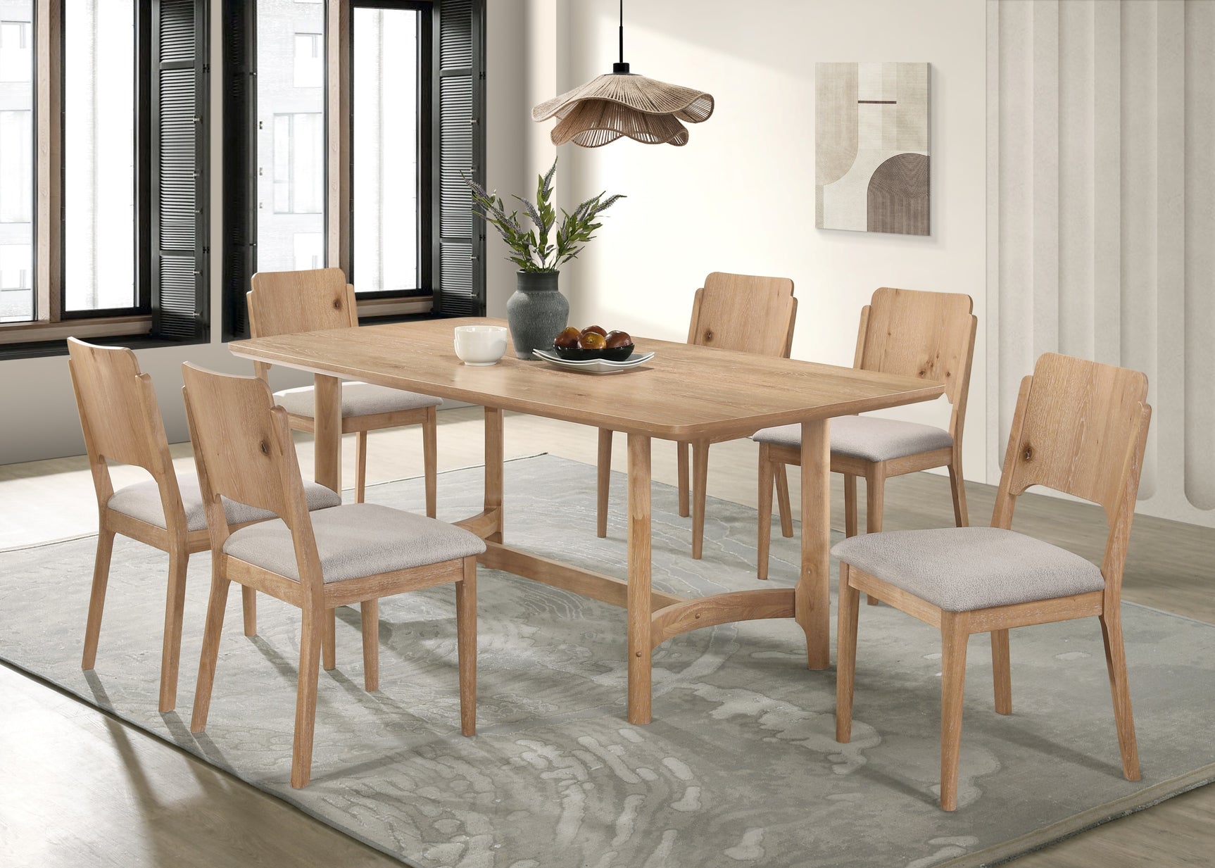 Arden Warm Wood/Gray Dining Set - Ornate Home