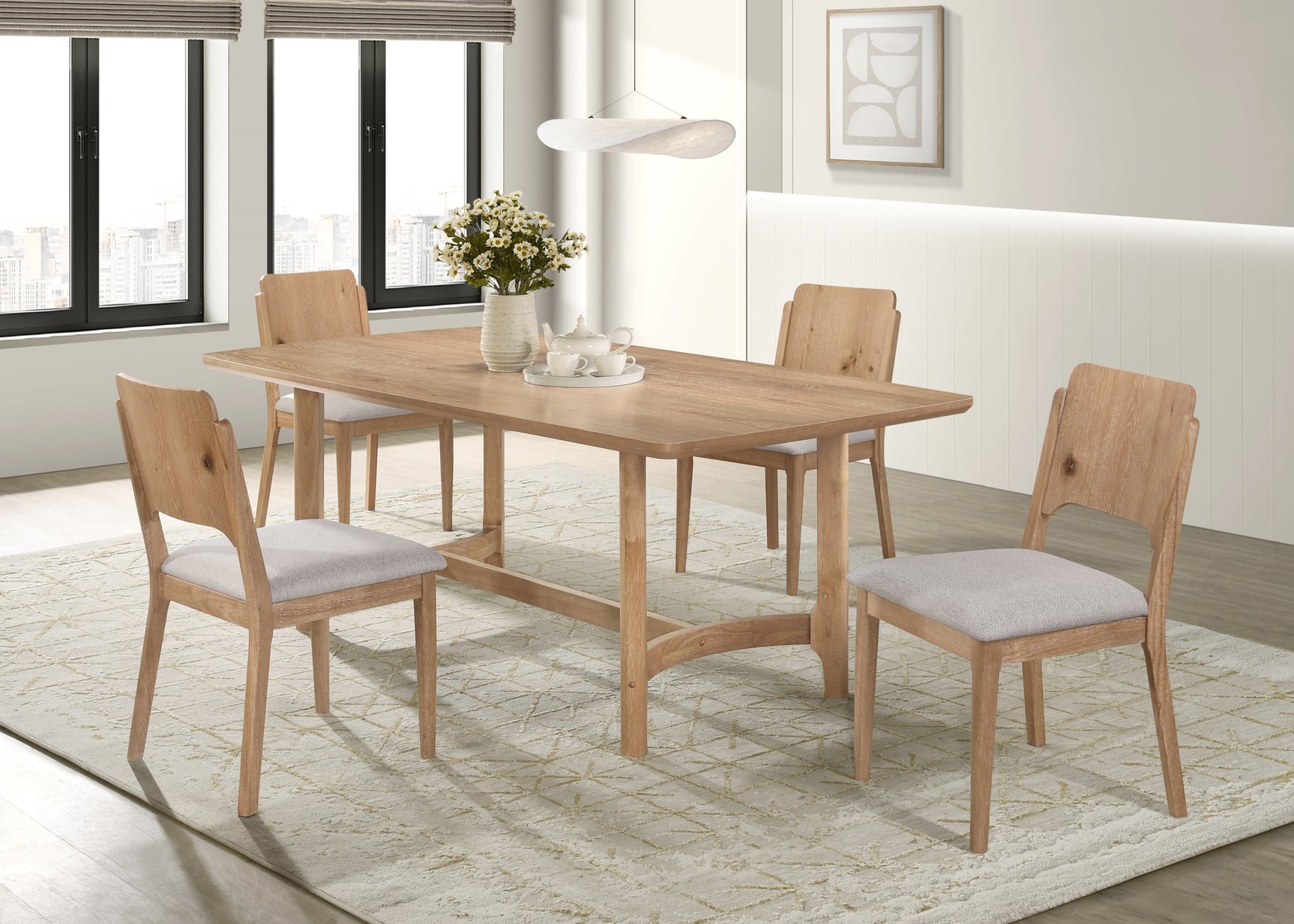 Arden Warm Wood/Gray Dining Set - Ornate Home