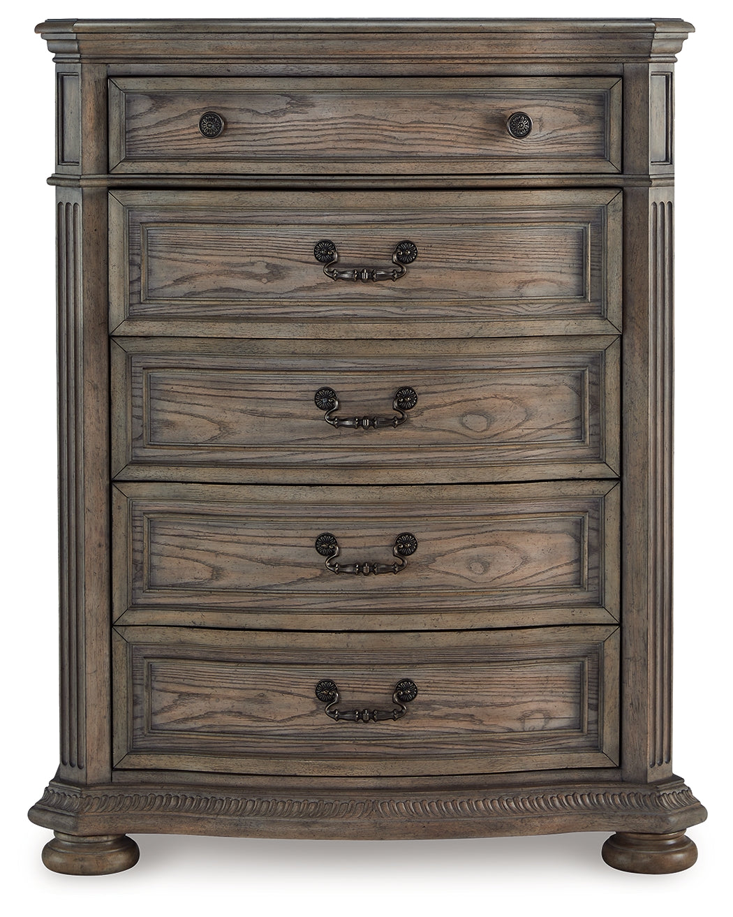 Ardenfield Light Brown California King Sleigh Bedroom Set with Chest and Nightstand - Ornate Home