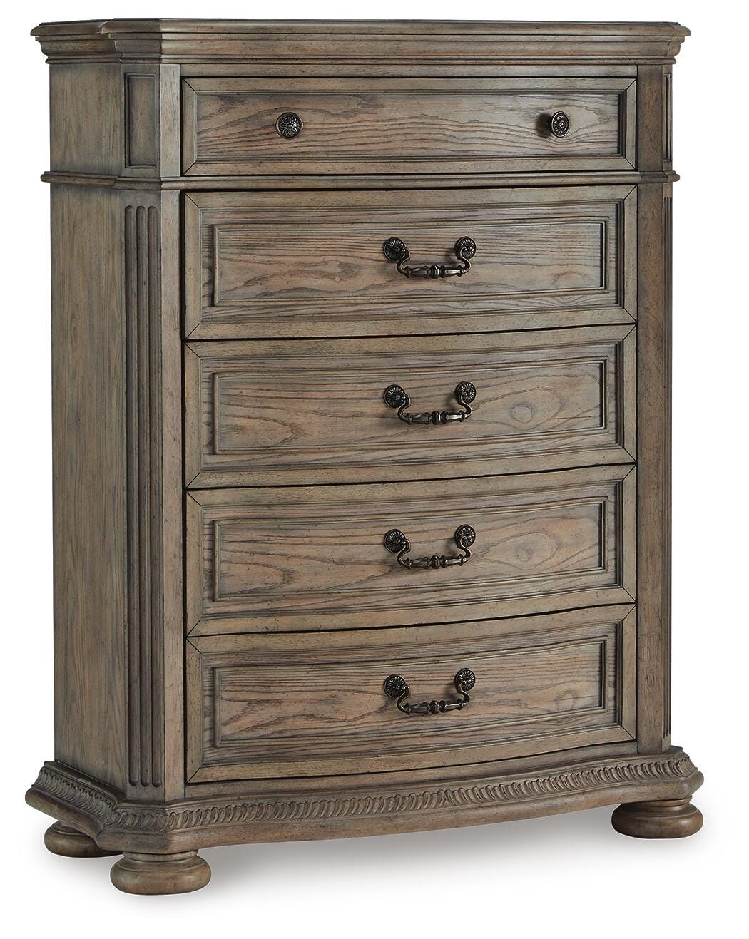 Ardenfield Light Brown Dresser, Mirror, Chest and Nightstand - Ornate Home