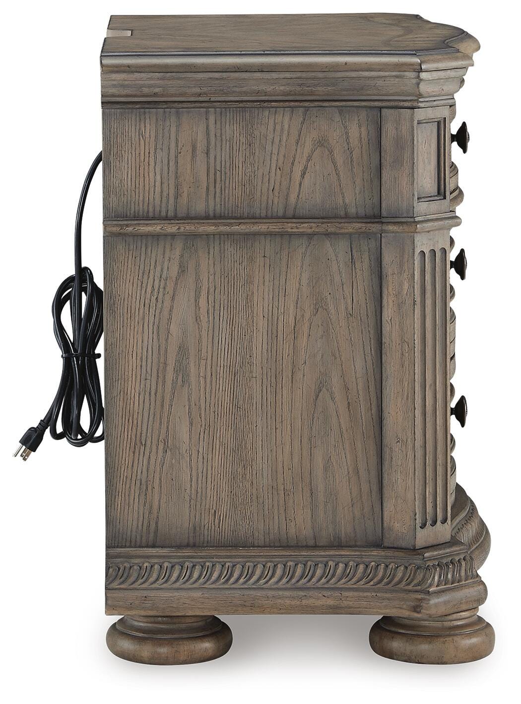 Ardenfield Light Brown King Upholstered Sleigh Bed, Dresser, Mirror, Chest and 2 Nightstands - Ornate Home