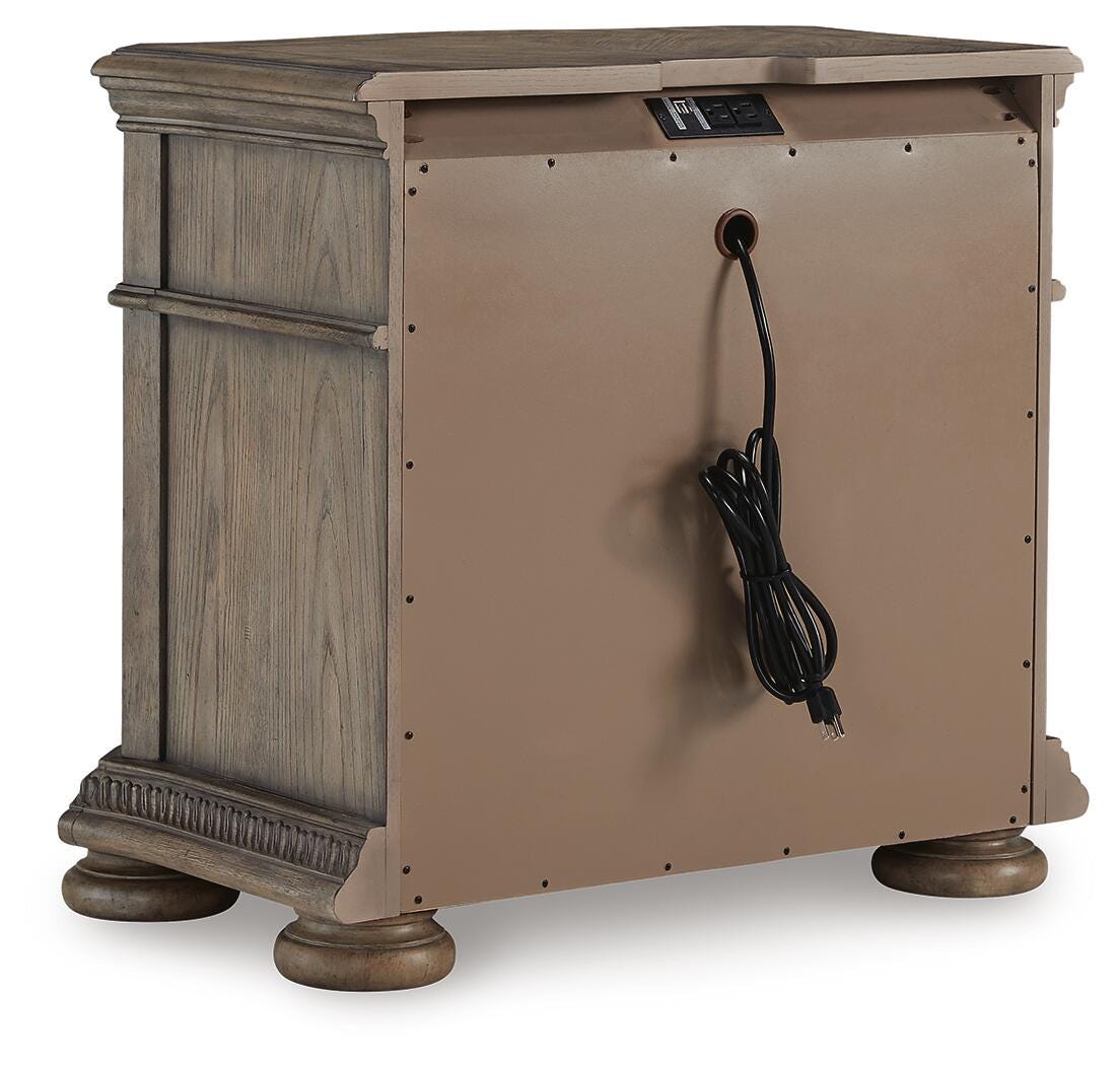 Ardenfield Light Brown King Upholstered Sleigh Bed, Dresser, Mirror, Chest and 2 Nightstands - Ornate Home