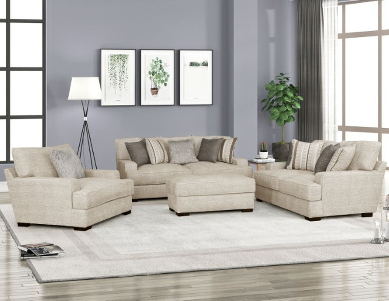 Ardenfold Beige Ottoman - Ornate Home