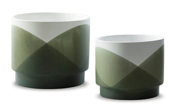 Ardenridge Green/White Planter (Set of 2) (Online Special Price) - Ornate Home
