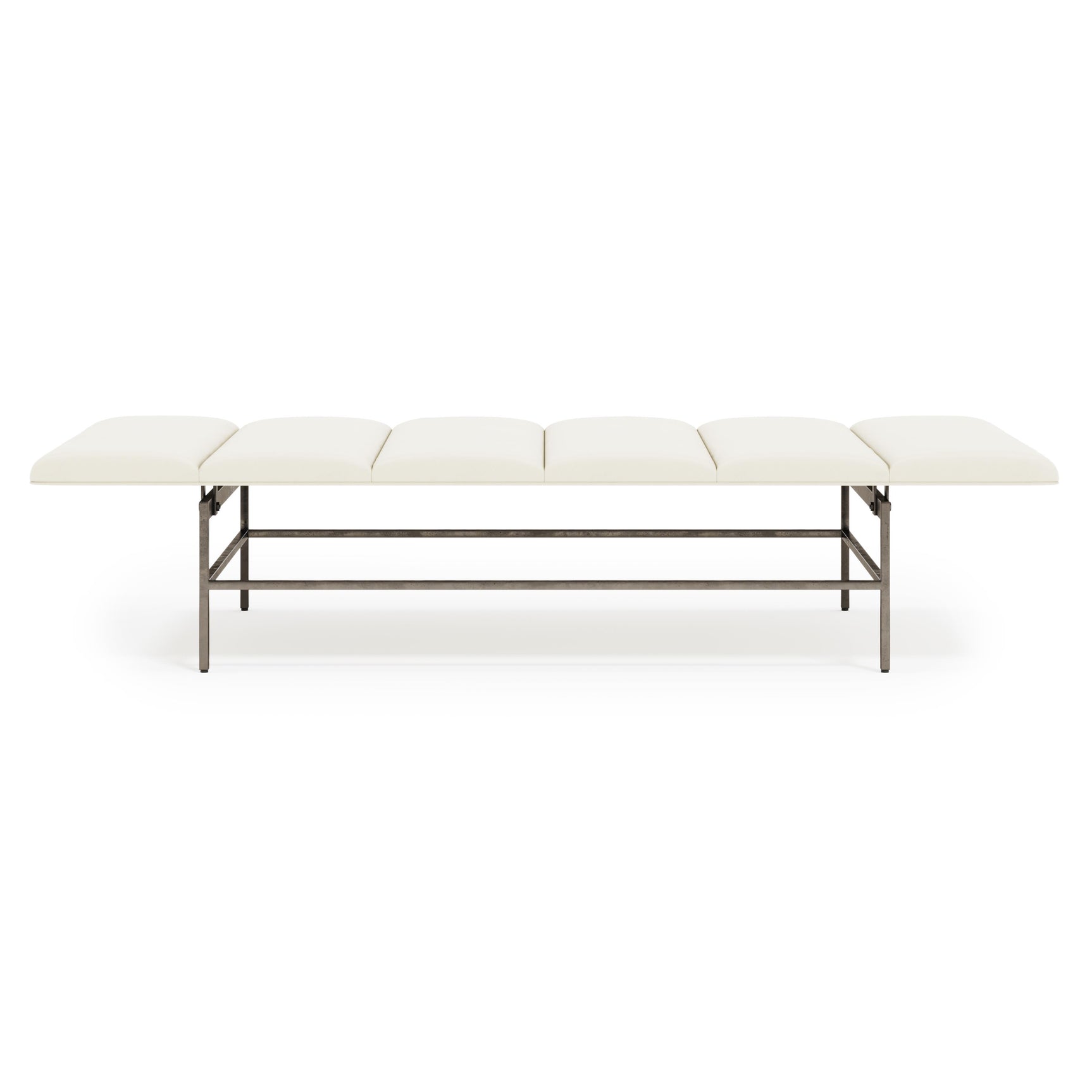 Ardmore White/Cream Leather Bench - Ornate Home