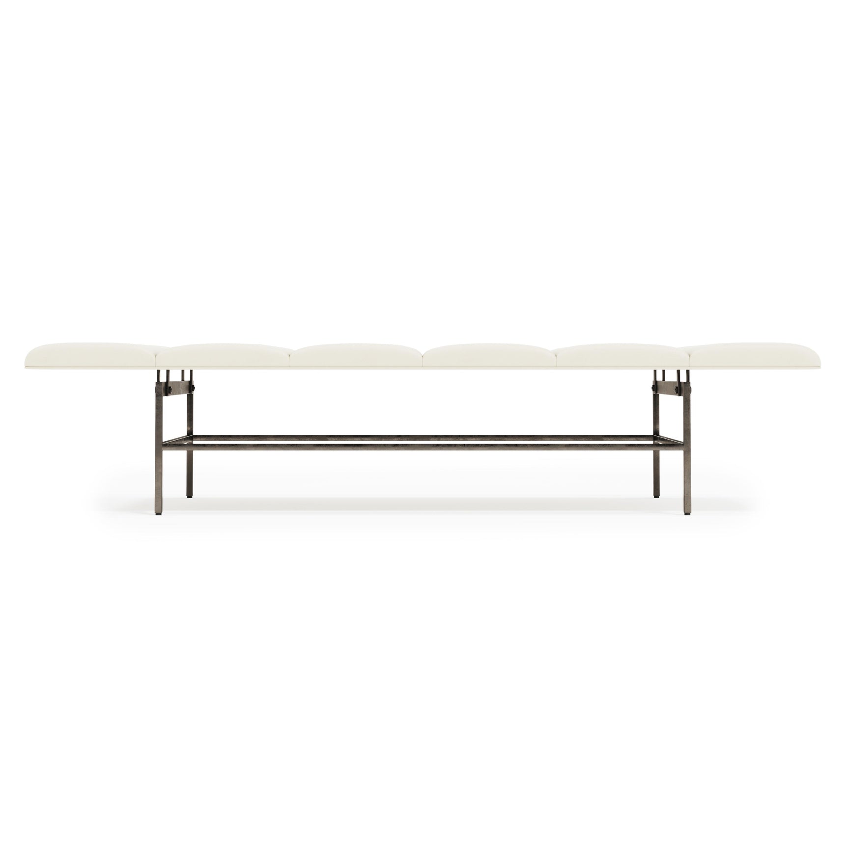 Ardmore White/Cream Leather Bench - Ornate Home