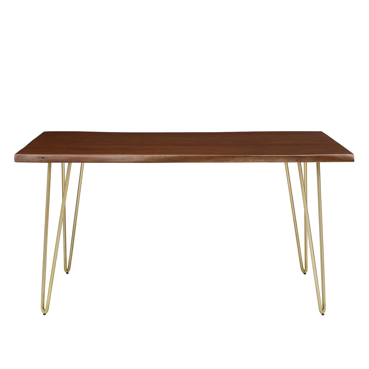 Ardor Gold/Walnut 60" Live Edge Acacia Wood Acacia Wood Dining Table - Ornate Home