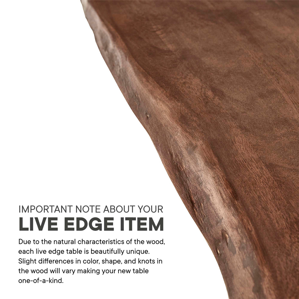 Ardor Gold/Walnut 60" Live Edge Acacia Wood Acacia Wood Dining Table - Ornate Home