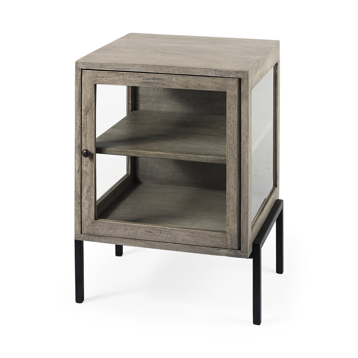Arelius Gray/Black Wood End/Side Table - Ornate Home