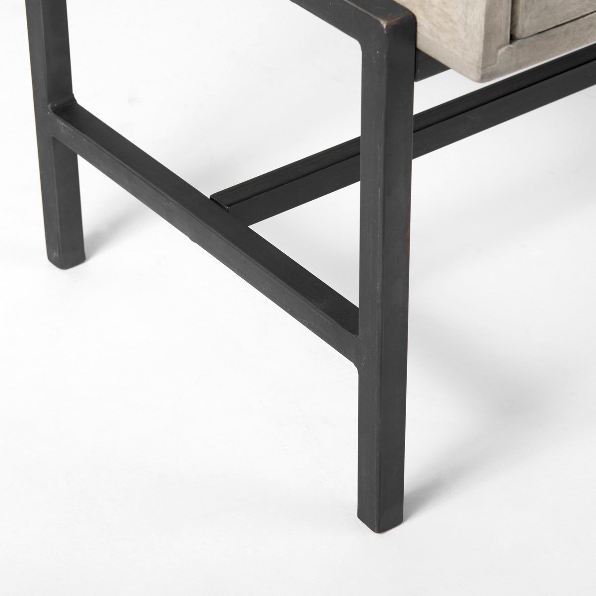 Arelius Gray/Black Wood, Metal Base with 2 Glass Doors Accent Cabinet - Ornate Home