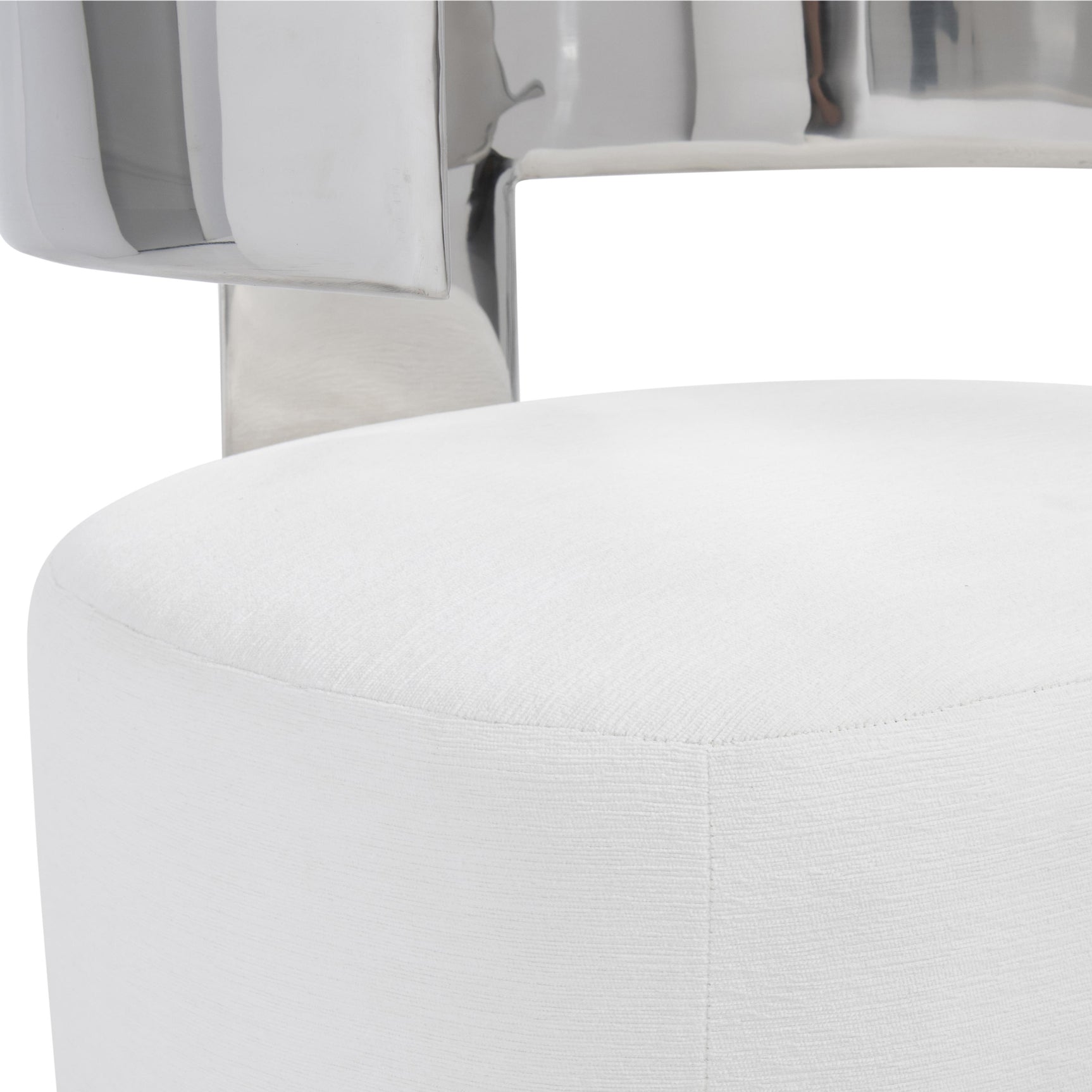 Ares Glamorous/White/Cream Fabric Swivel Chair - Ornate Home