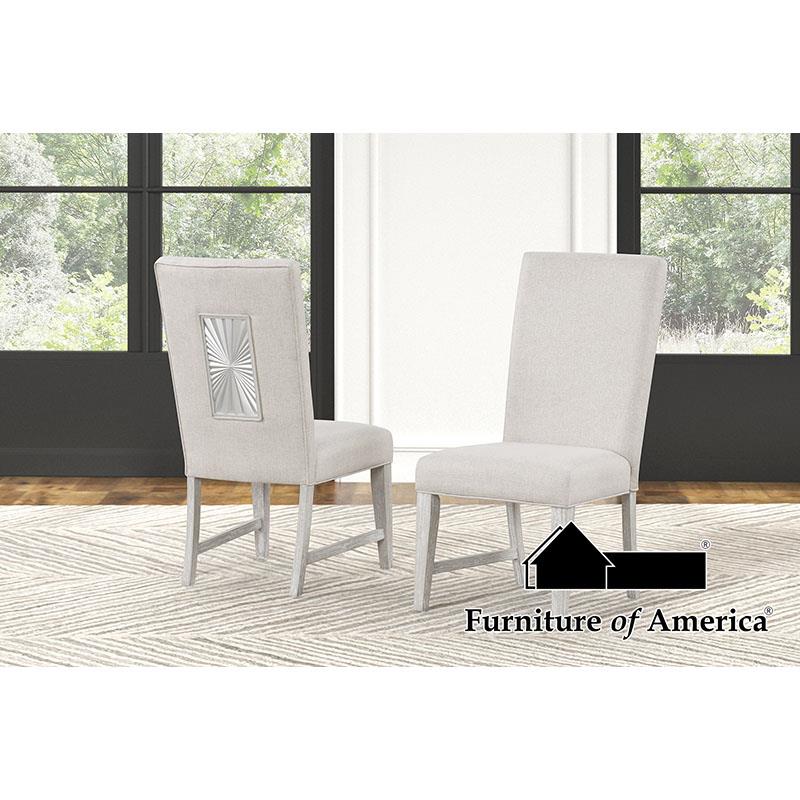 Argenthart Light Gray 7 Piece Dining Set - Ornate Home