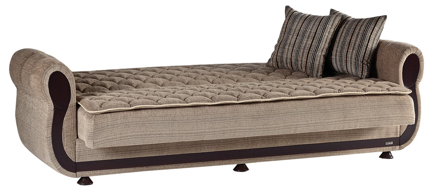 Argos 3 Seat Light Brown Sleeper Sofa - Ornate Home