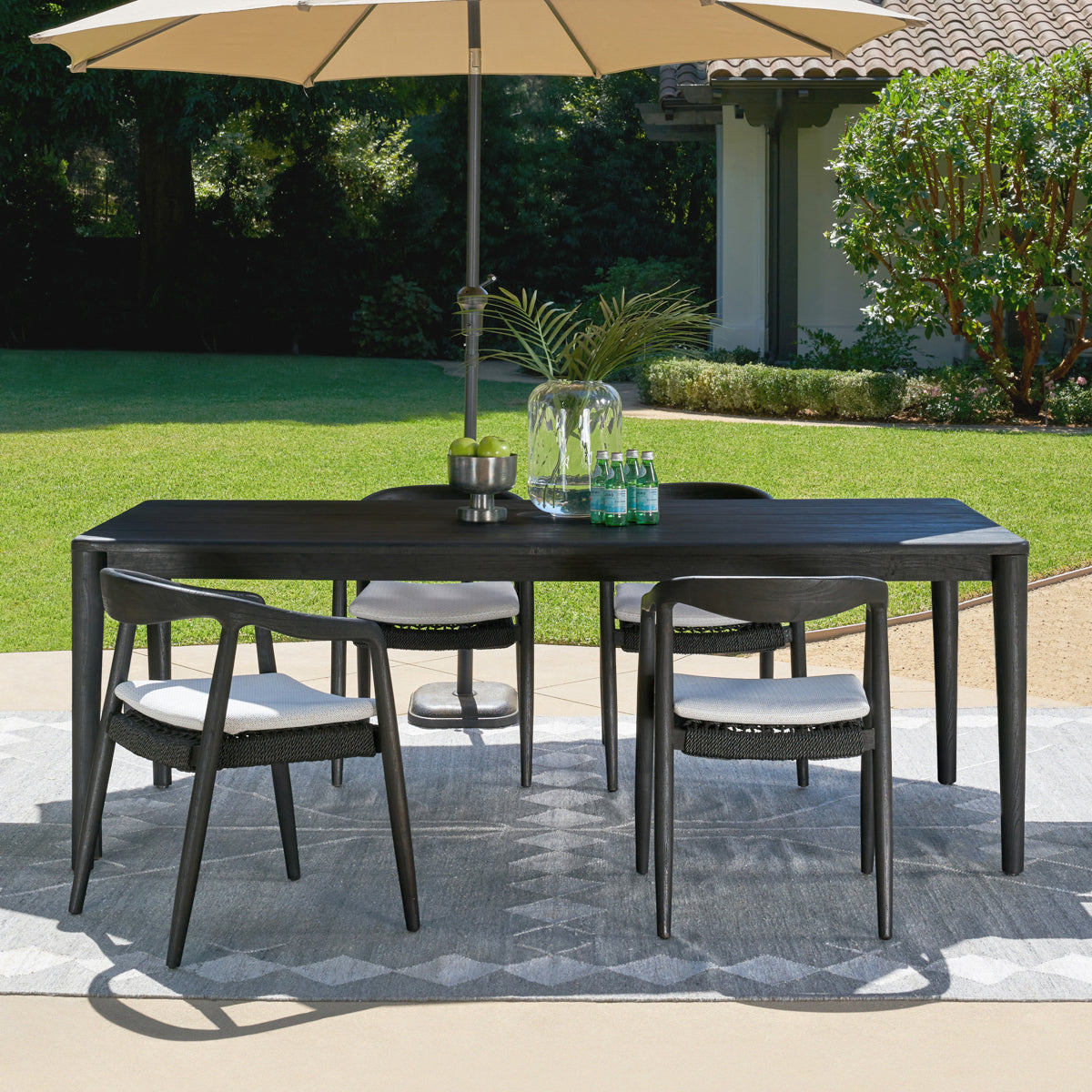 Aria Black Outdoor Dining Table - Ornate Home