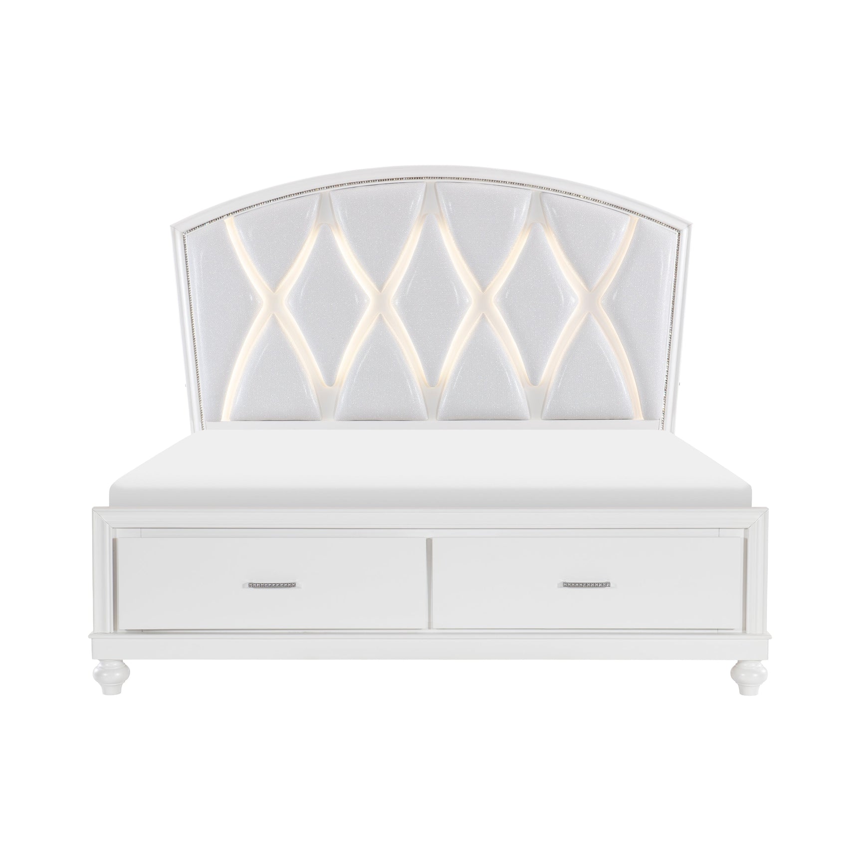 Aria White Queen Platform Bed - Ornate Home