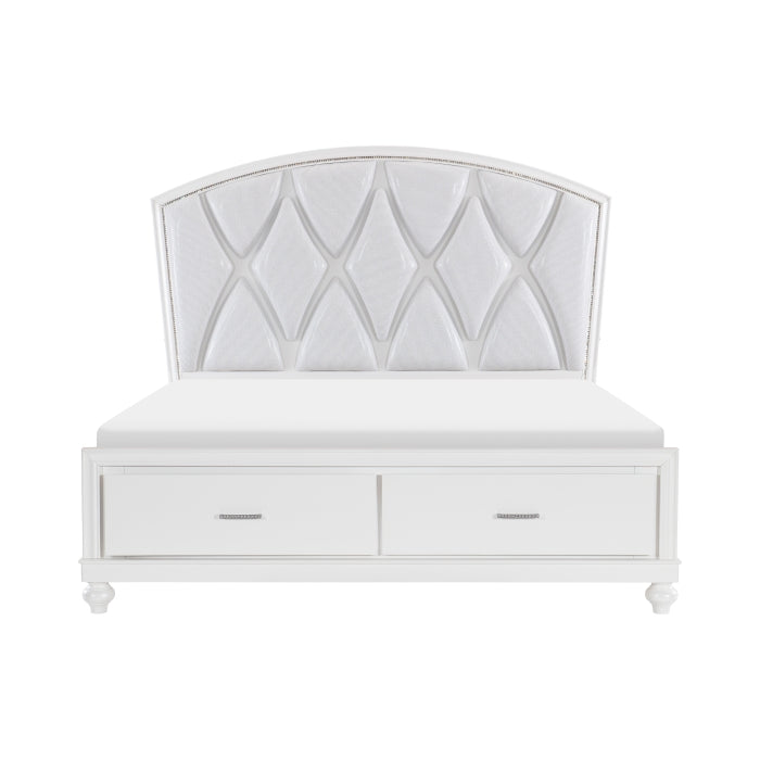 Aria White Queen Platform Bed - Ornate Home