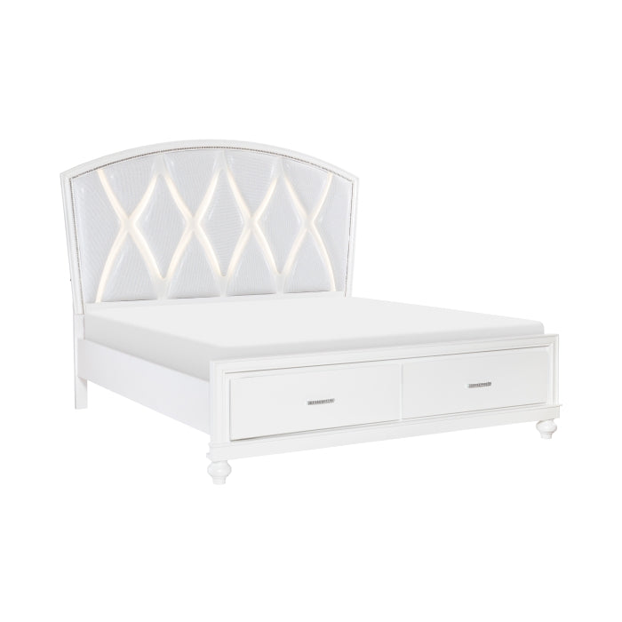 Aria White Queen Platform Bed - Ornate Home