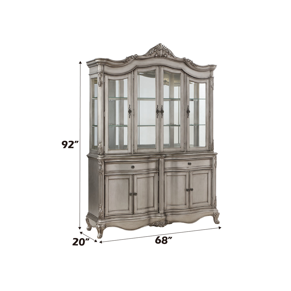 Ariadne Plantinum Hutch & Buffet - Ornate Home